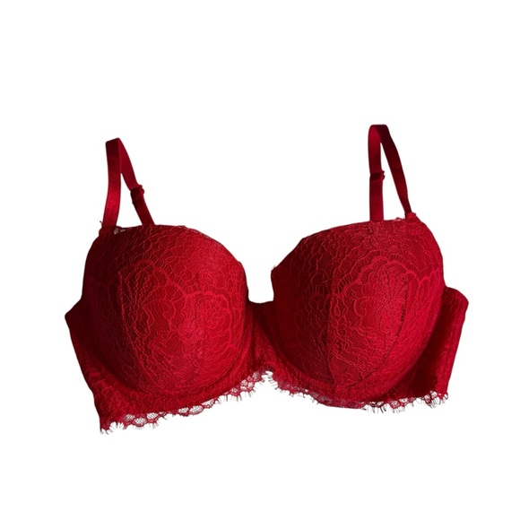 Victorias Secret Dream Angels Lined Demi Red Lace Wired Bra Womens Size 34DDD - Picture 7 of 7